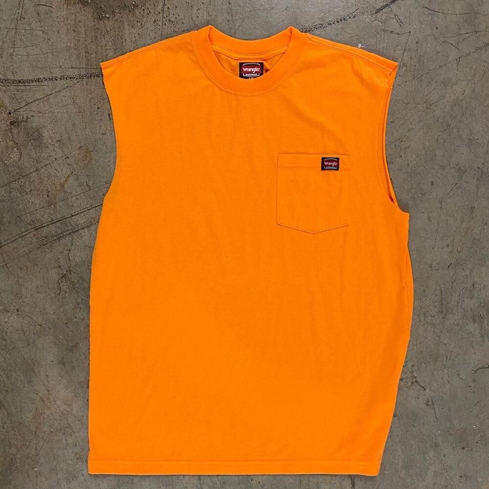 Wrangler Men's Orange Tank Top - Large
